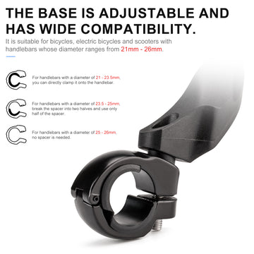 Bike Mirror Rotatable And Adjustable Wide Angle Rear View Shockproof Convex Mirror Universal For Bike Bicycle